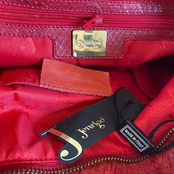 Jenrigo red python snakeskin bag - Picture 9 of 11